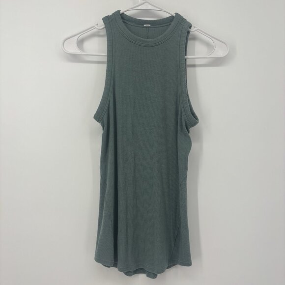 Lululemon Hold Tight Tank Hip Length Womens Size 4 Tidewater Teal 56350 *Read - Picture 1 of 8
